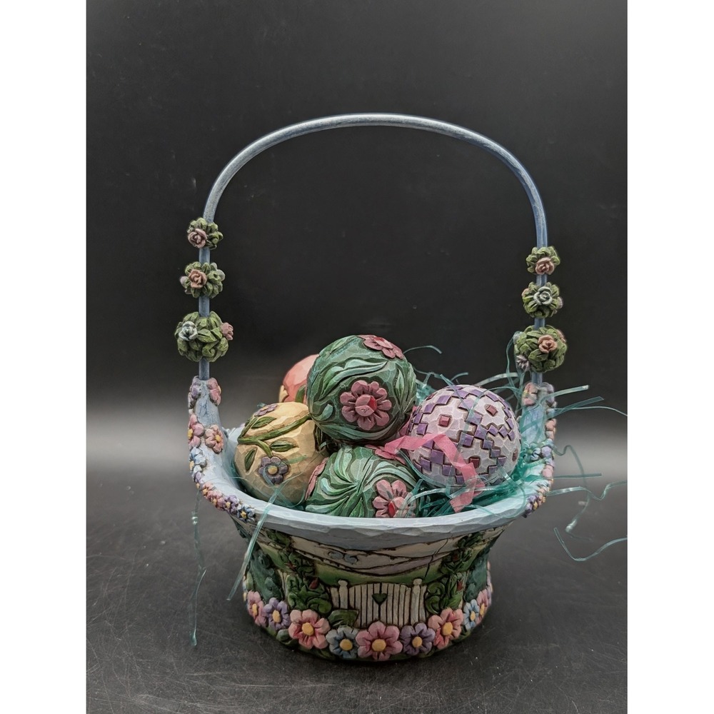 Jim Shore Heartwood Creek Blossoms of Spring Easter Basket 4009235 2007 Enesco